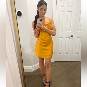 Superdown Vibrant Yellow Mini slip Dress